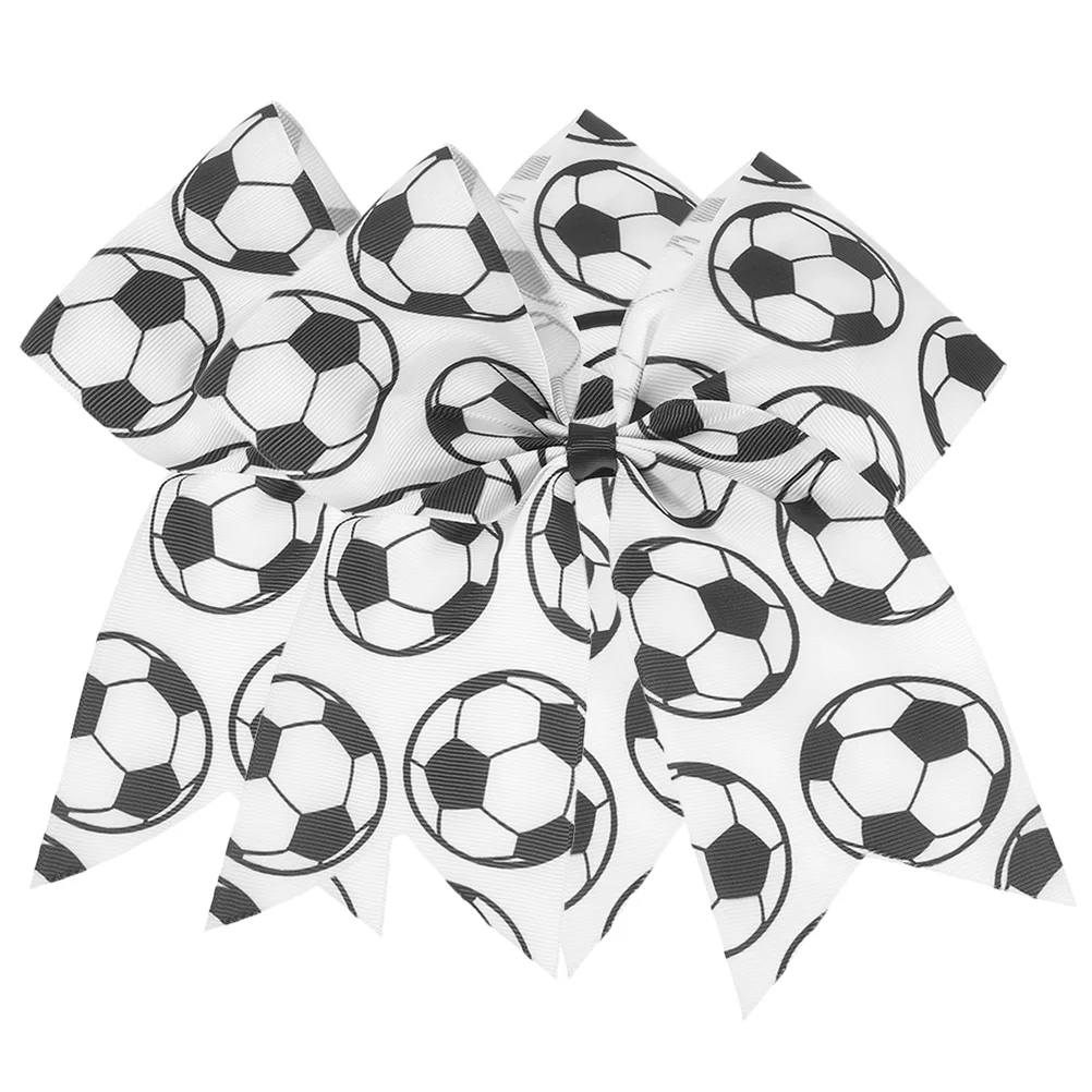 

2pcs Soccer Events Hair Ties Soccer Cheer Bow Ponytail Holder Lightweight Soccer Cheer Hair Bow