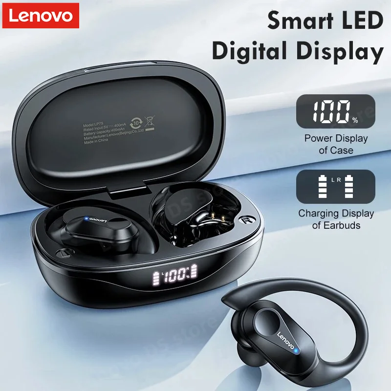 

TWS-наушники Lenovo LP75 с поддержкой Bluetooth и шумоподавлением