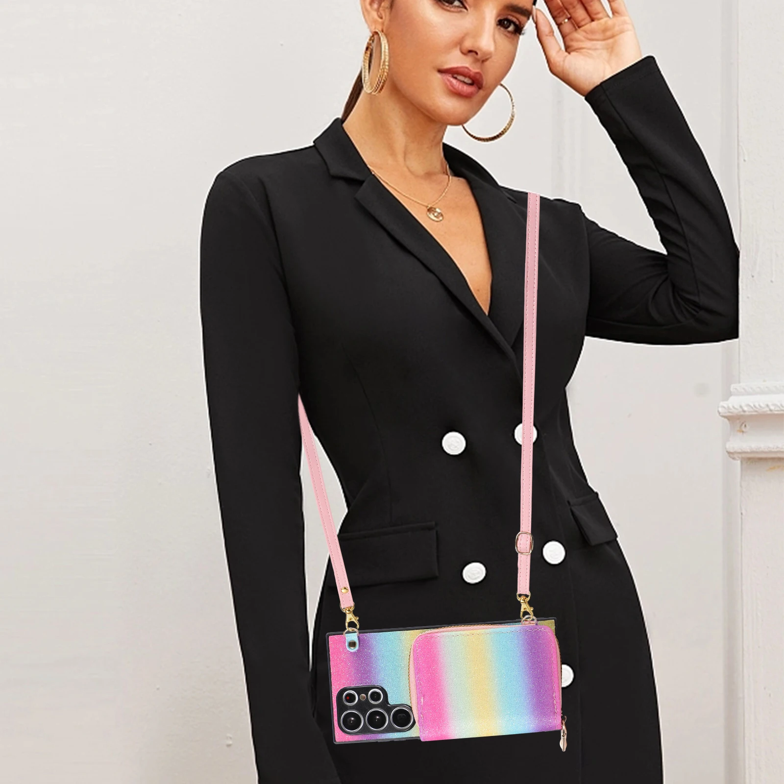 

Wallet Crossbody Phone Case for Samsung Galaxy S23 S22 Plus Note 20 Ultra S21FE A13 A14 A33 A52 A53 A34 A54 A24A73 Lanyard Braid