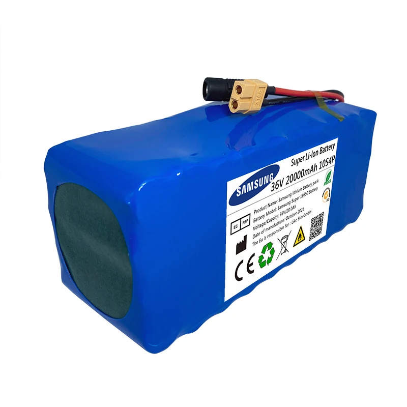 

100% Original 36V Battery 10S4P 20Ah Battery Pack 500W High Power Battery 42V 20000mAh Ebike Electric Bike BMS+42V2A Charger