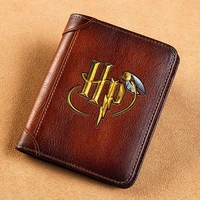 high quality genuine leather wallet snitch magic ball design printing card holder male short purses bk599