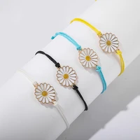 4pcsset cuff bracelets colorful flower shaped creative hand chain bracelet chain for gift