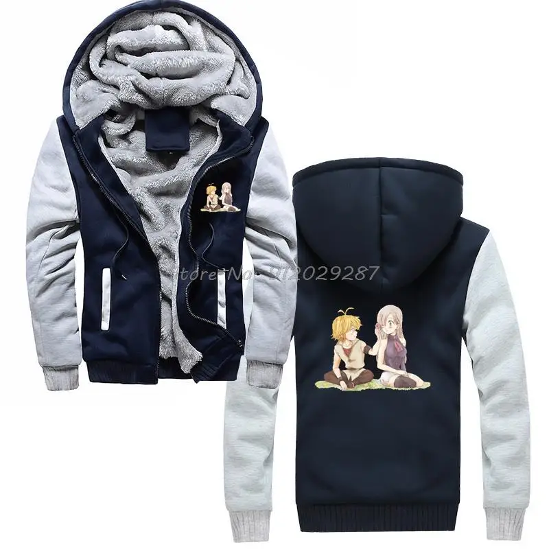 

The Seven Deadly Sins Japanese Animation Hoodie Men Winter Thicken Hoodies Hooded Sweatshirt Hoody Streetwear Harajuku