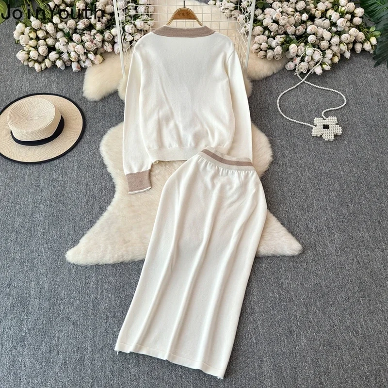 Женский винтажный костюм из двух предметов кардиган с V-образным вырезом и