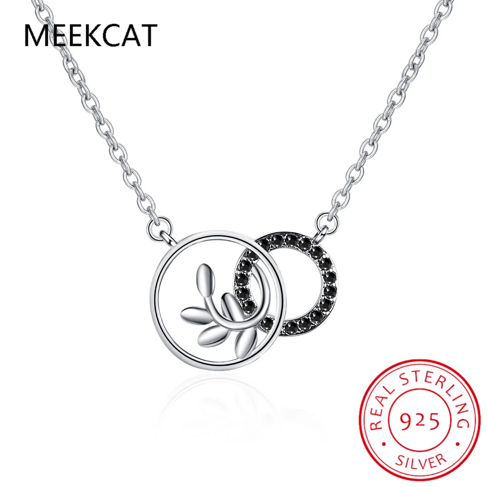 Подвеска из стерлингового серебра 925 пробы с круглыми листьями натуральный