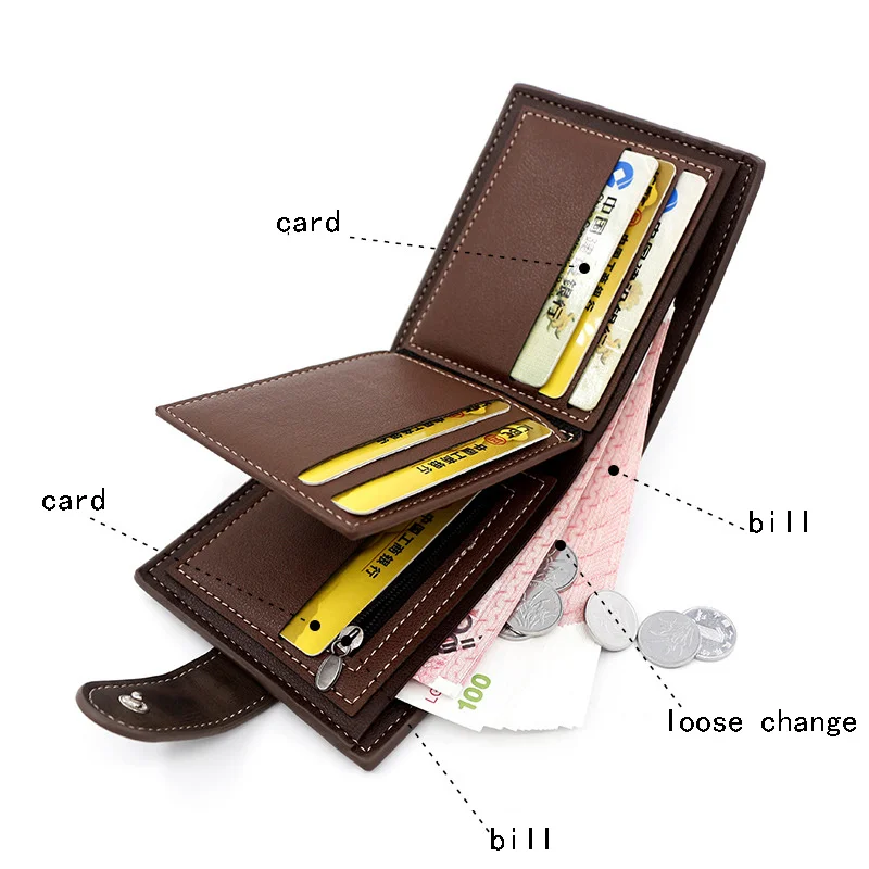 

Men's Wallet Made Of Leather Genuine Purse Short Hasp Portmoney Slim Port Money Billeteras Para Hombre Cuero Carteira Masculina