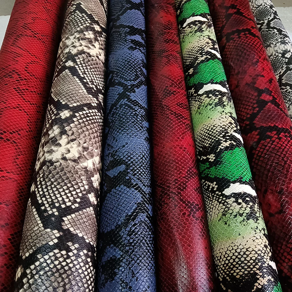 Швейный аксессуар из натуральной кожи со змеиным узором верхний слой воловьей