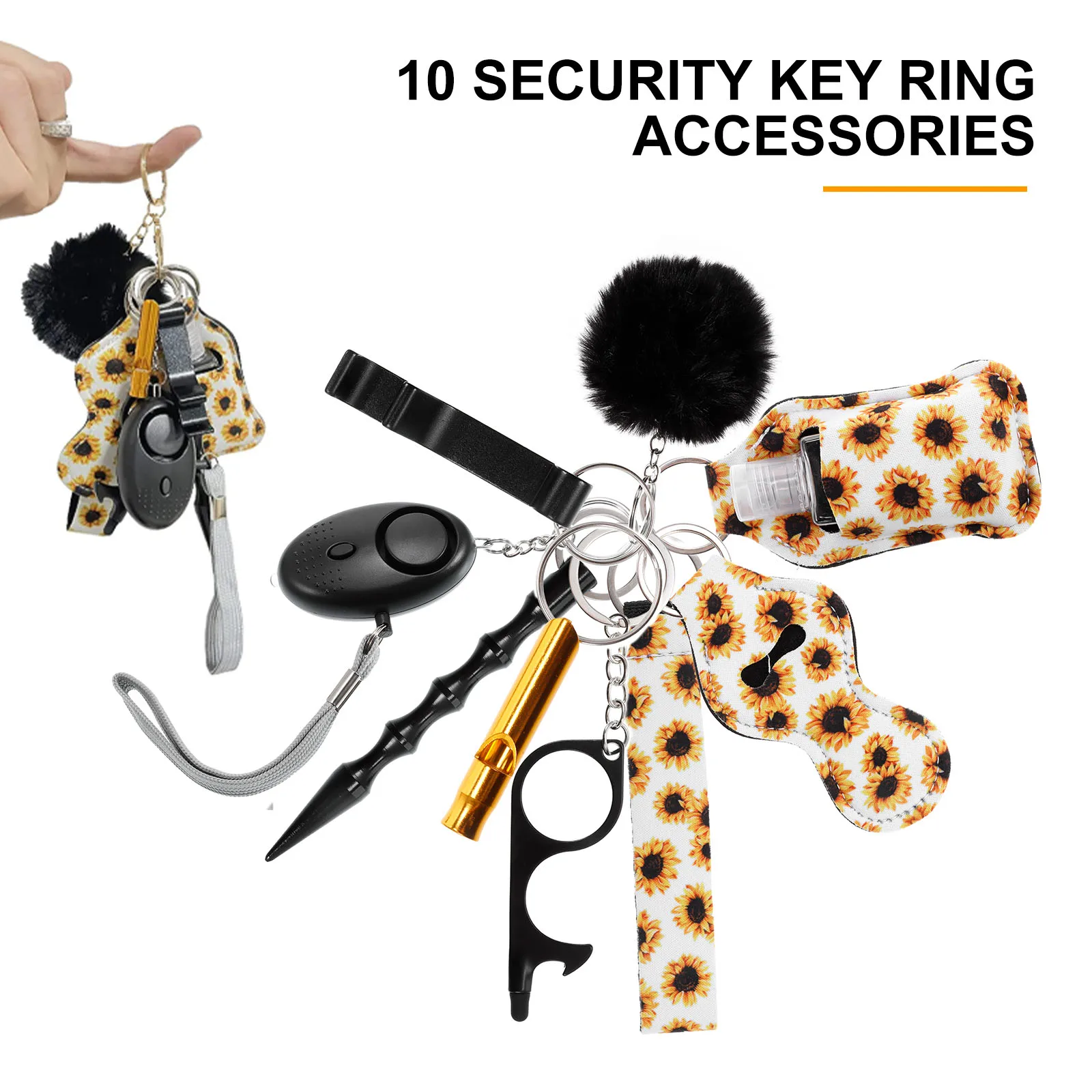 10 шт., набор ключей для самозащиты, для взрослых и детей