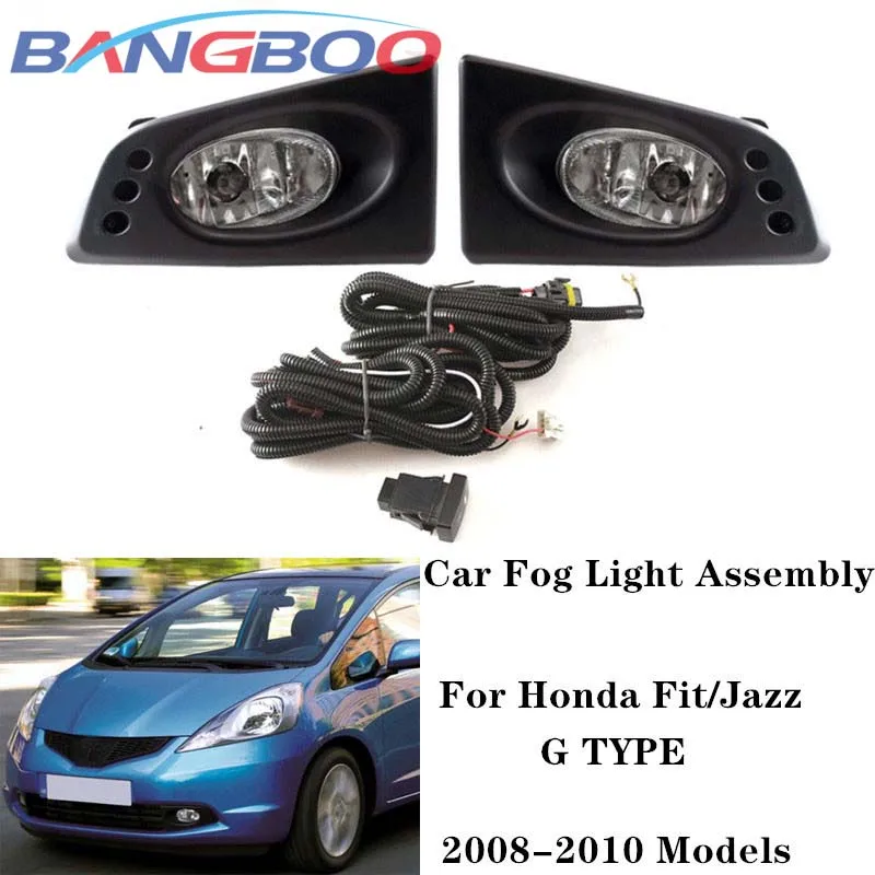 

1 комплект противотумансветильник в сборе для переднего бампера автомобиля для Honda Fit JAZZ G 2008 2009 2010 с переключателем жгута проводов RHD типа