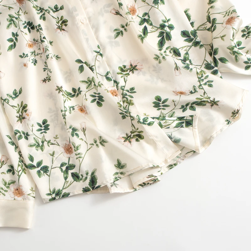 Женская атласная рубашка с длинным рукавом