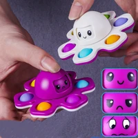 finger toys autism stress relief silicone interactive flip octopus change faces spinner push pop bubble finger toy for spinners