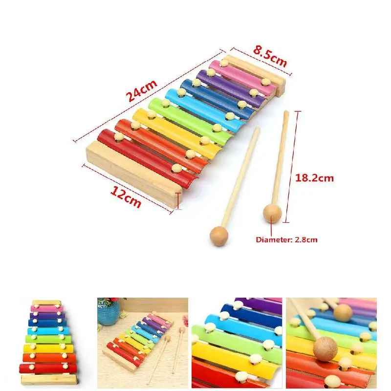 

Wooden 8 Tones Multicolor Xylophone Wood Musical Instrument Toys For Baby Kids Accessories Baby Kids Early Education Toy YH-17
