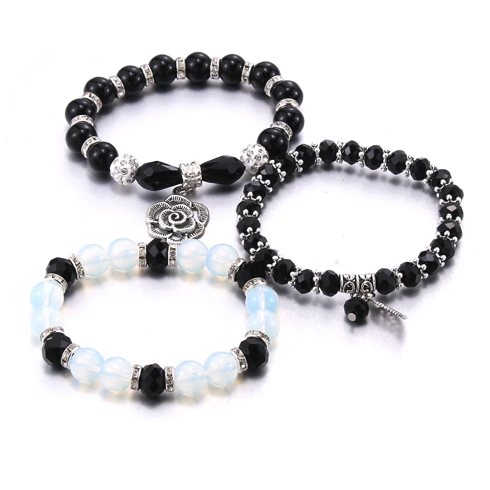 3 шт. женский эластичный браслет с бусинами |