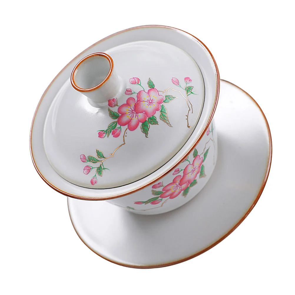 

1 Set of Professional Tea Cup Ceramic Tea Bowl with Saucer Lid Business Gift Tea Ware