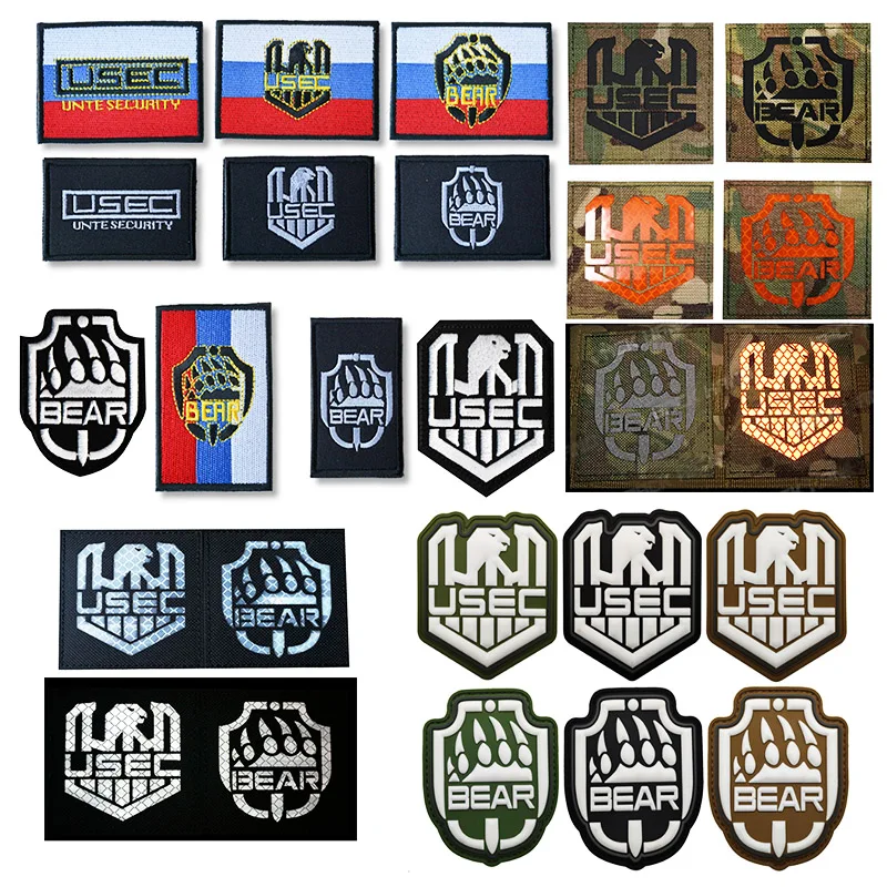 

NEW Badges Sticker IR Russia Escape From Tarkov USEC BEAR Embroidered Patch Russian Game Infrared Reflective/PVC Patch Tactics