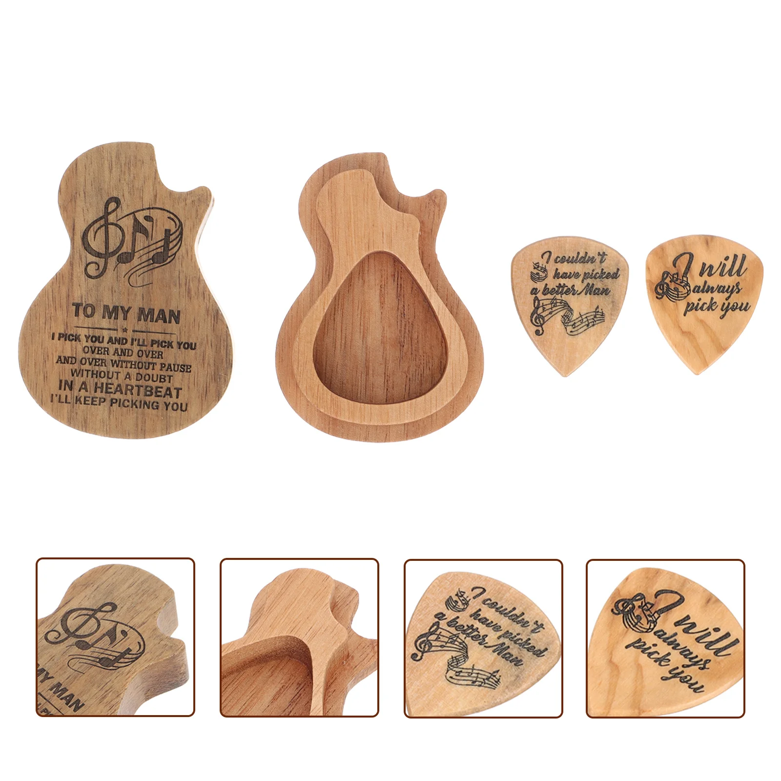 Pick Box Picks Banjo Accessories Guitar Finger Picks Electric Personalized Guitar Pick Wood Guitar Supplies Lovers enlarge