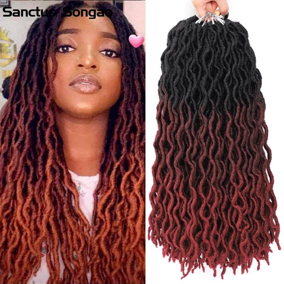 

18 Inch Goddess Faux Locs Crochet Hair Curly Soft Locs Crochet Braiding Hair Synthetic Crochet Hair Extensions For Black Women