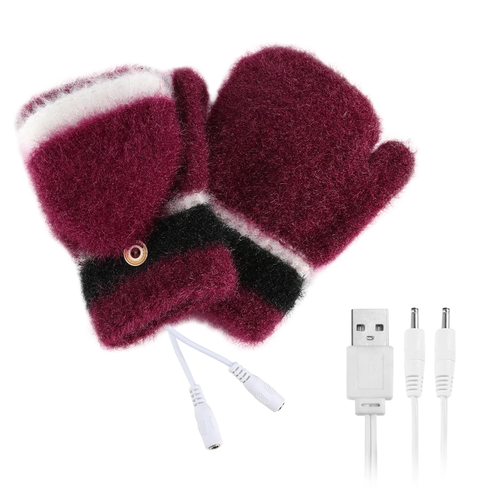 Mitten Heated Finger Fullu0026Half Knit Laptop Hand Gloves USB Winter Women  Warm Gloves Winter Accessories - купить по выгодной цене | AliExpress