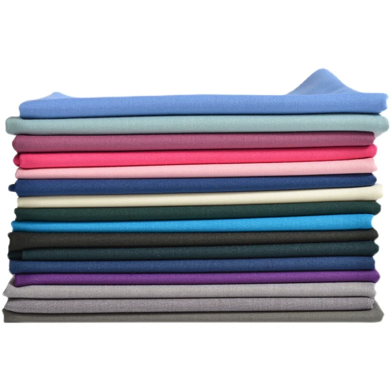 Black Fabric Anti-wrinkle Solid Color Suit Uniform Fabric Fashion Pants Dress Sewing White Blue Pink Brocade Blending Polyester