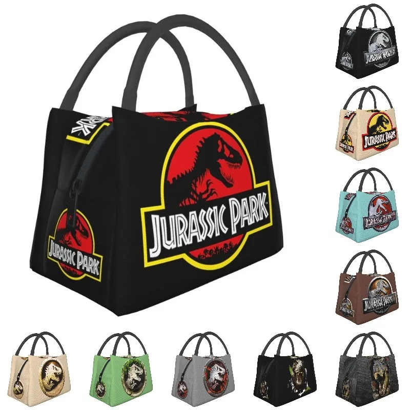 

Jurassic Park Lunch Box For Women Portable Thermal Cooler Food Insulated Dinosaur World Lunch Bag School Work Picnic Food Bags