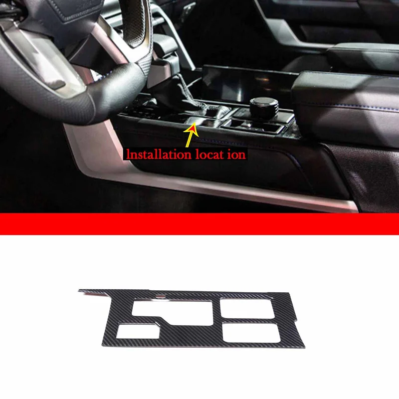 

For Toyota Tundra 2022 2023 ABS Carbon Fiber Car Central Control Shift Panel Frame Decorative Stickers Interior Accessories