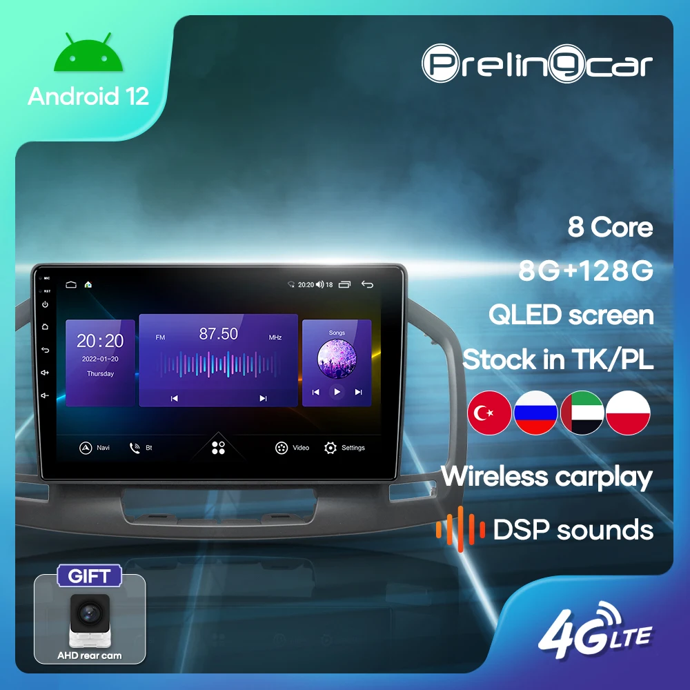 

Prelingcar Android 12.0 For Buick Regal Opel Insignia 2009 10 11 12 13 Radio Multimedia Video Player GPS Navigation NO DVD 2 Din