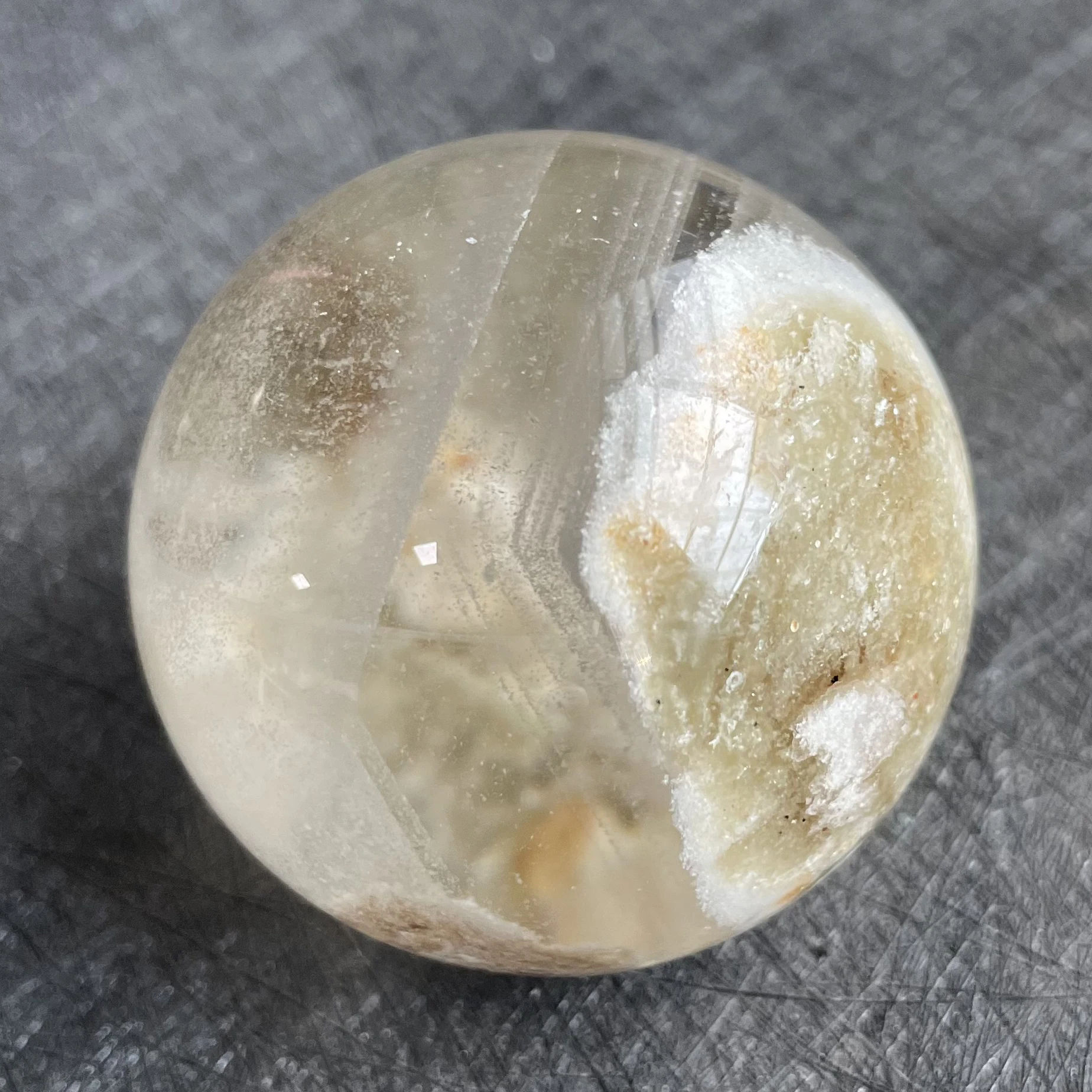 185 г натуральный хрустальный шар зеленая фантомная Сфера камень для украшения