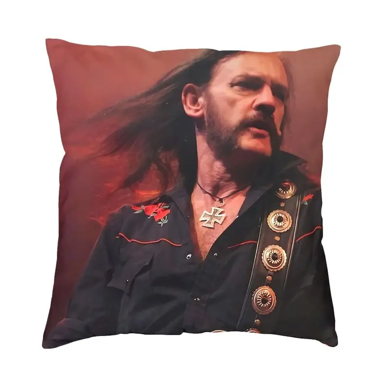 

Singer Lemmy Retro Cushion Cover Sofa Home Decor The Legends Old Bassist Square Throw Pillow Cover 40x40 Decorative Pillowcases