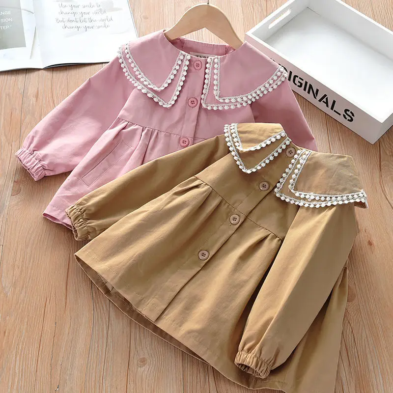 Весенне-осеннее пальто для маленьких девочек платье модная кукольная куртка