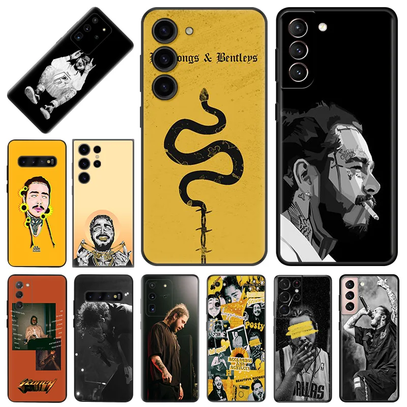 Мягкие чехлы Malone Beerbongs для телефона Samsung Galaxy S23 Plus S22 Ultra S21 S20 FE S10 5G Note 20 10 Lite 9, черный матовый чехол