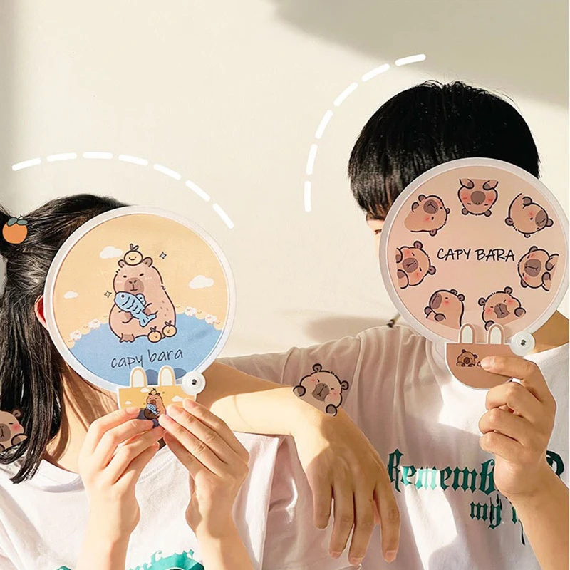 Мини-портативные Складные Круглые Ручные Вентиляторы С Мультяшным Животным