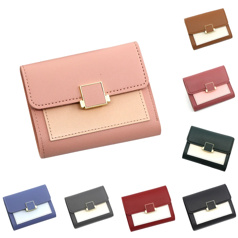 

PU Leather Women Wallets Hasp Lady Money Bags Zipper Coin Purse Woman Short Wallet Money ID Card Holder Bags Purses Pocket
