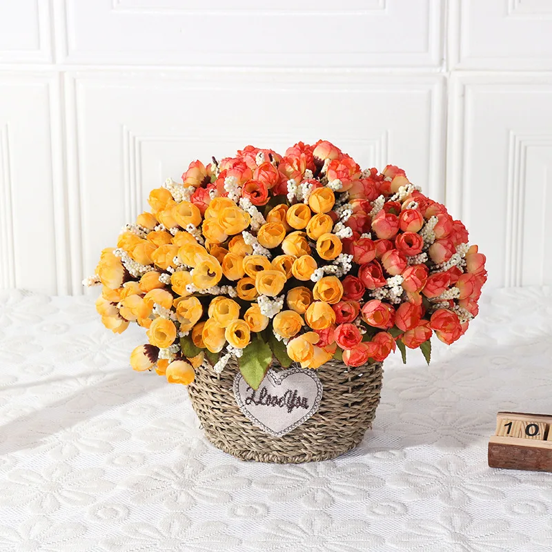 

Artificial Flowers Silk Rose Bud Single Stem Arrangement For Home Bridal Party Garden Table Festival Decoration Plants