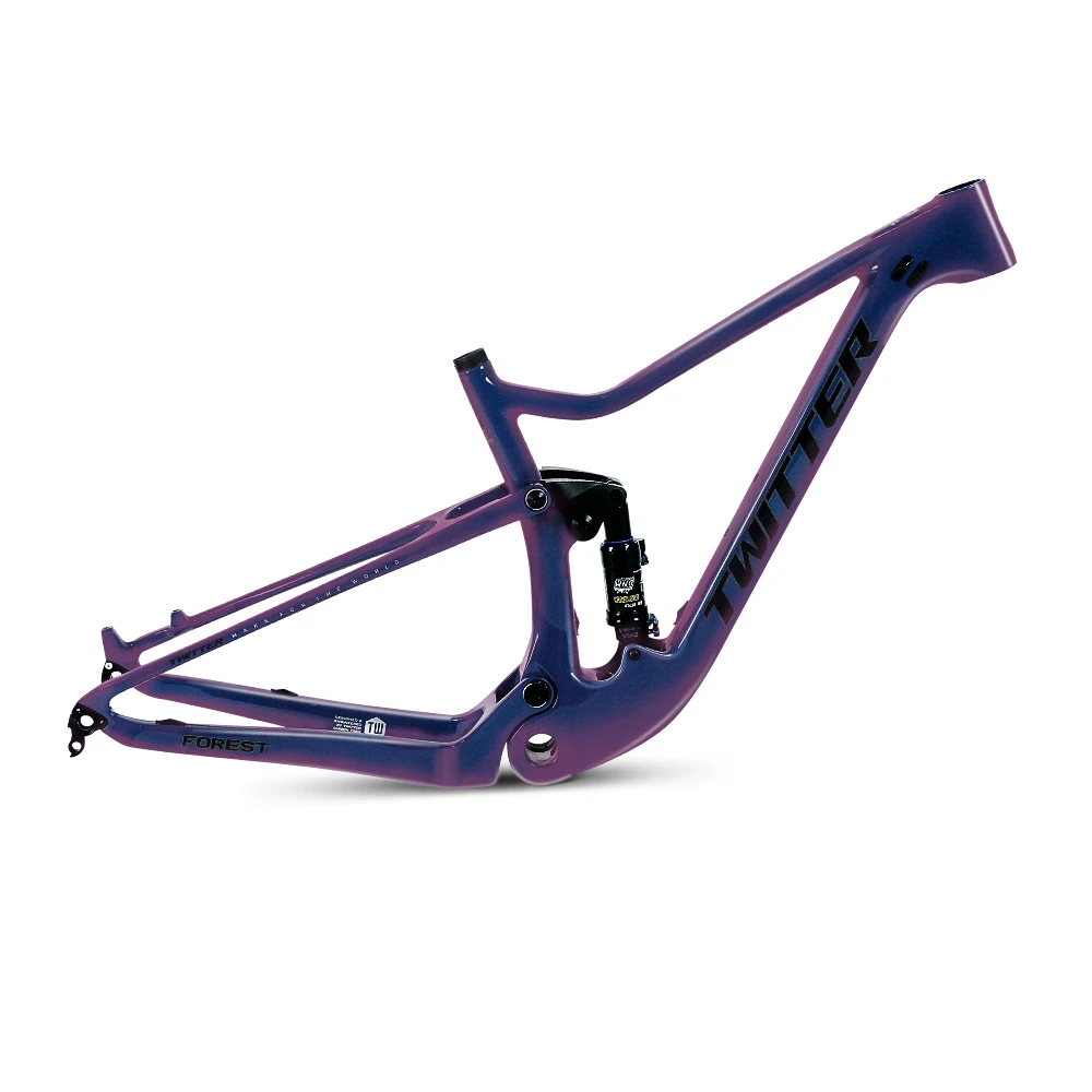

TWITTER FOREST 27.5/29inch wheels*15/17/19cm AM class dual suspension frame DH MTB T1000 soft-tail carbon fiber mountain frame