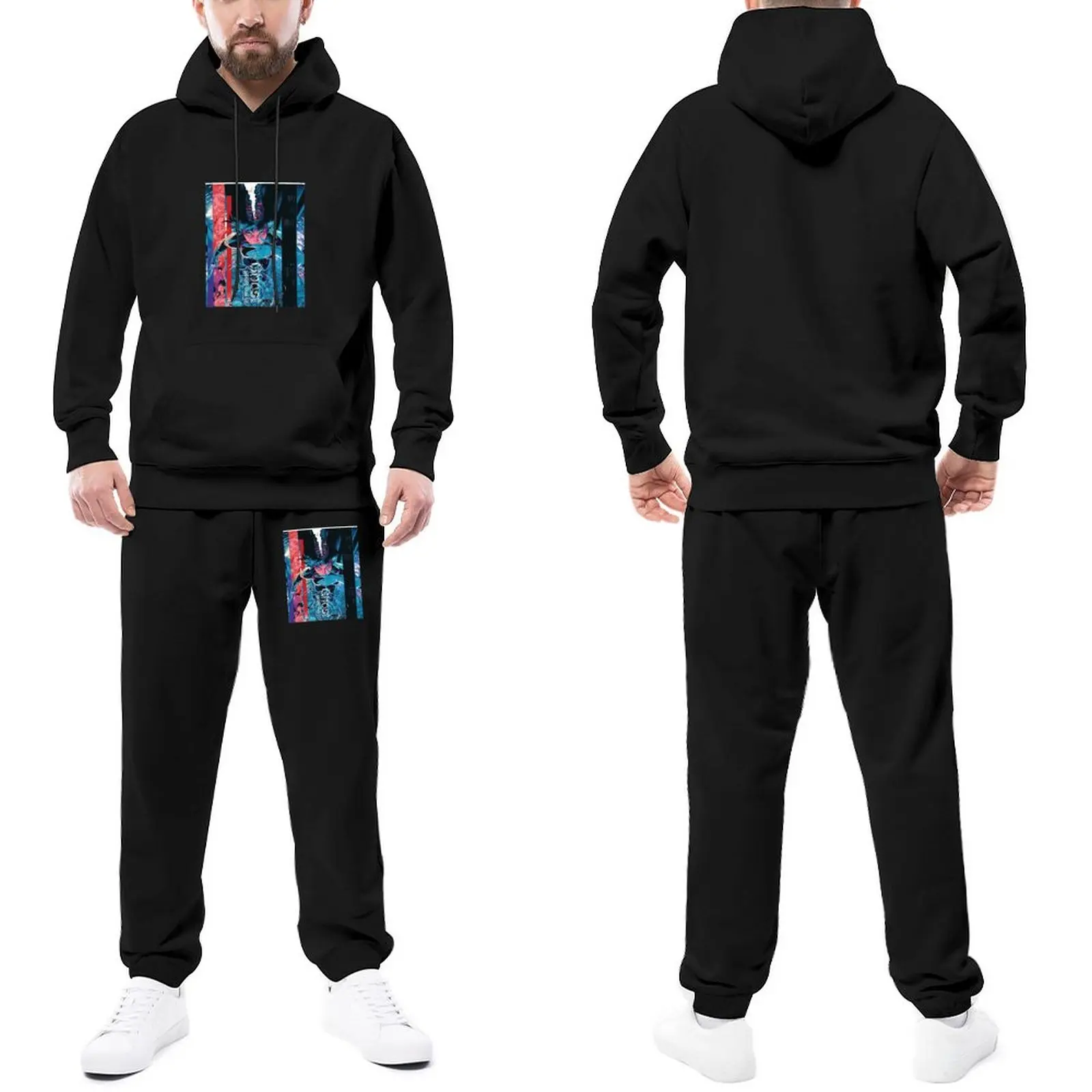 

Tracksuit Set Ghost in The Shell Fashion Jogging Suit Men Japanese Anime Hooded Suits Winter Streetwear Sweatsuits Plus Size 3XL