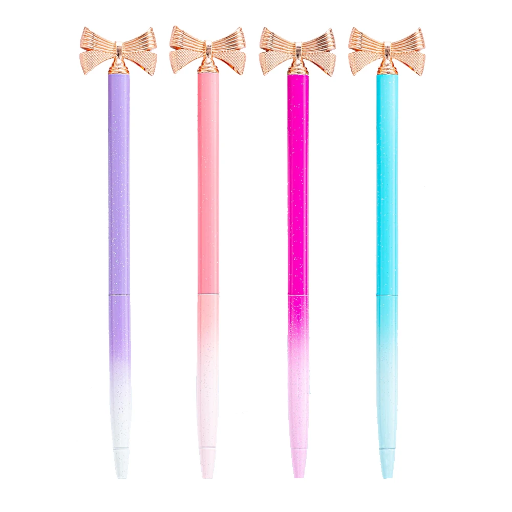 

Cute Pens for Writing Cartoon Bowknot Korean Stationery Supplies Office Teacher School Personalized Gift Metal Ballpoint Pen