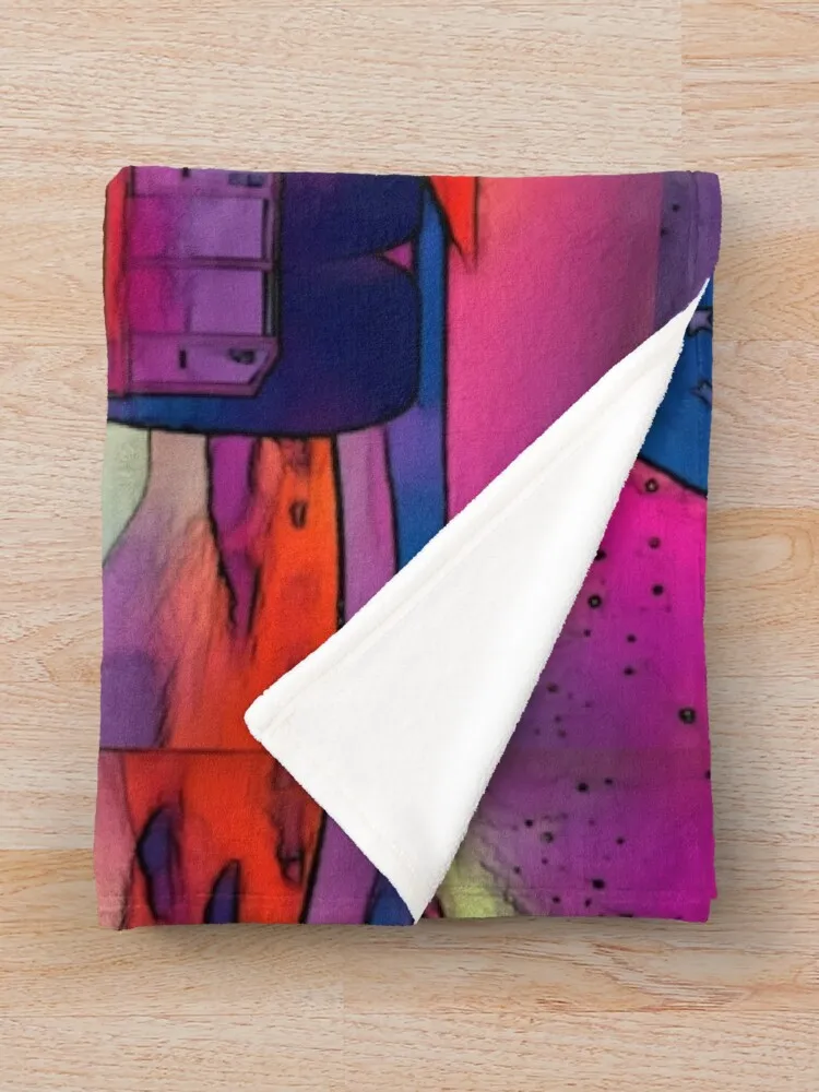 Custom Semi-Truck Fine Art Painting Throw Blanket Furrys Travel Blankets