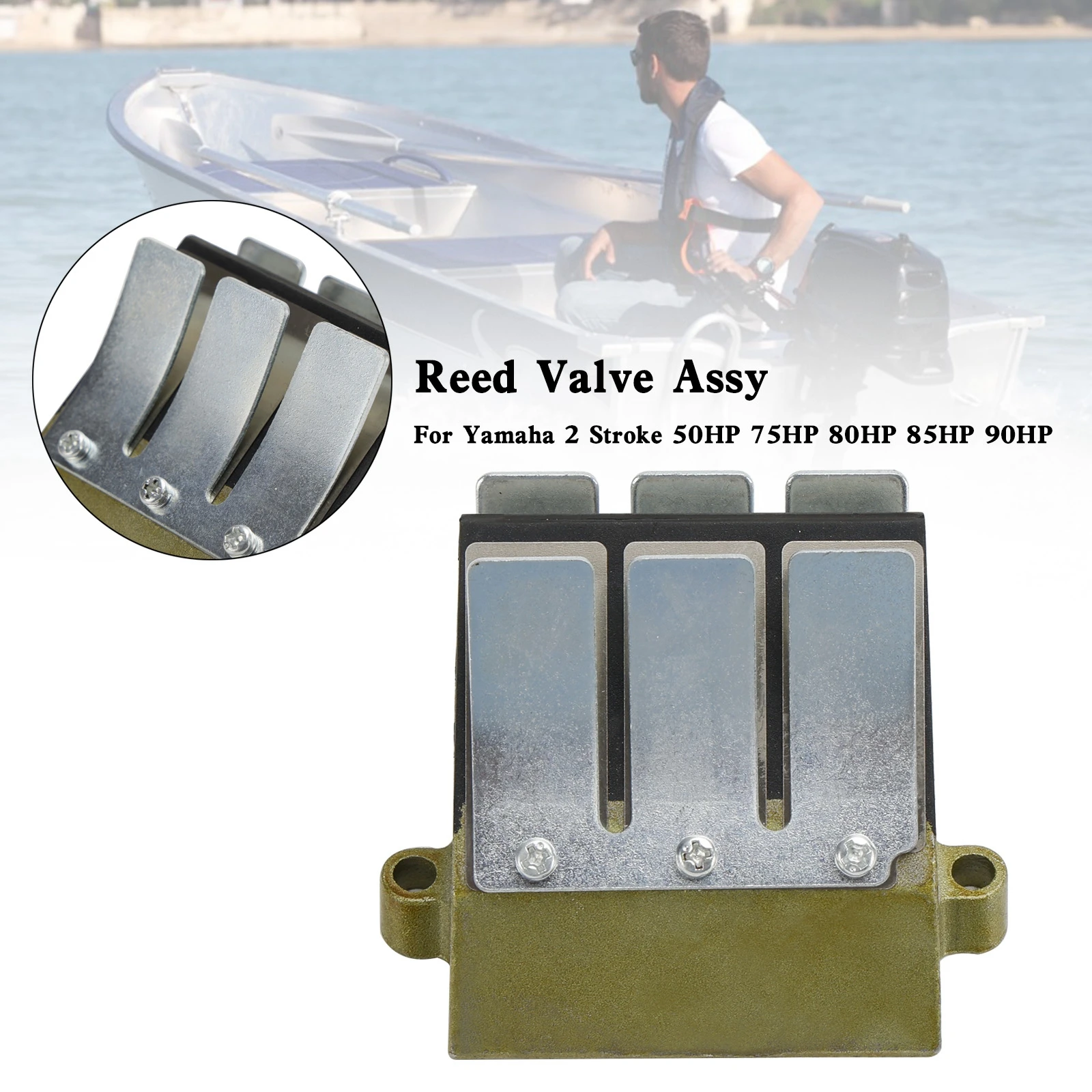 

Areyourshop 688-13610-00 Reed Valve Assy for Yamaha 2 stroke 50HP 75HP 80HP 85HP 90HP