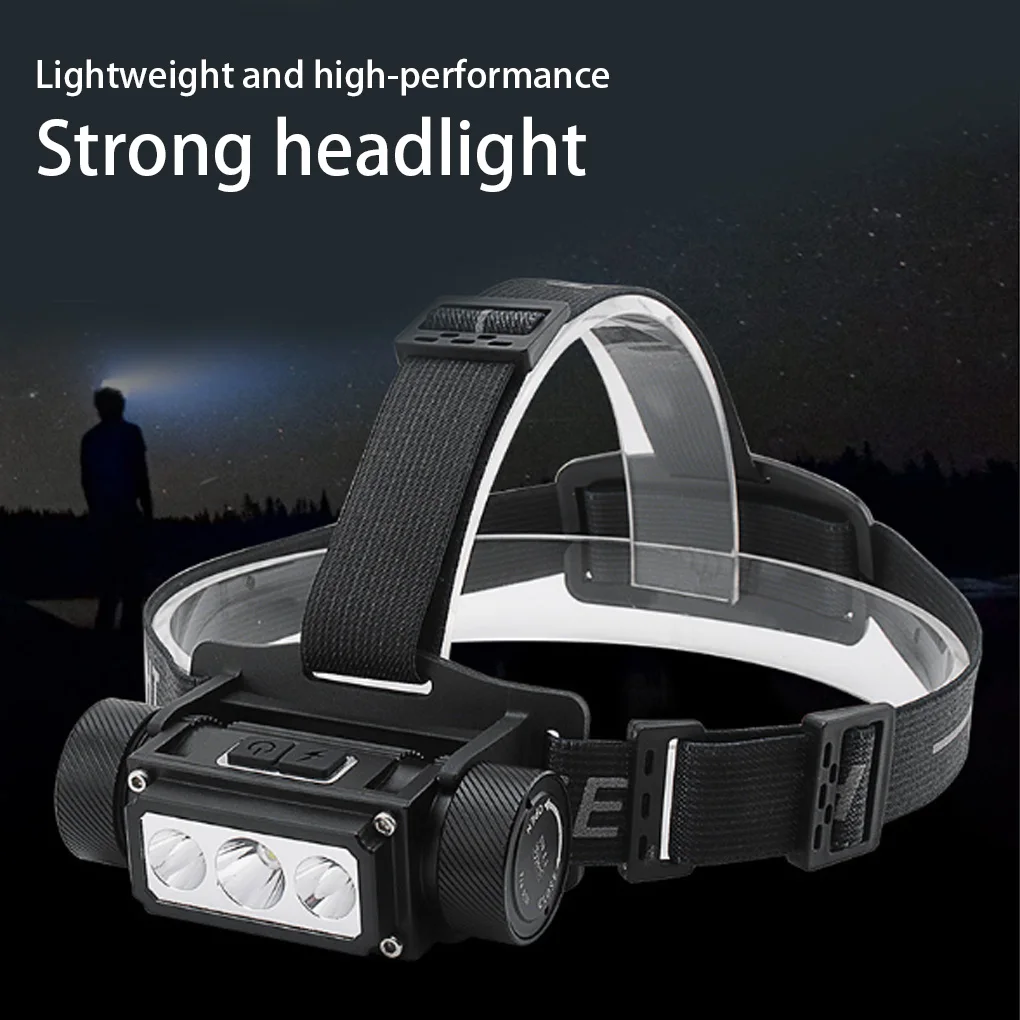 

Bright LED Headlamp Rechargeable Torch Hands-free Detachable Waterproof Lumens Flashlight Backpacking with 1 battery