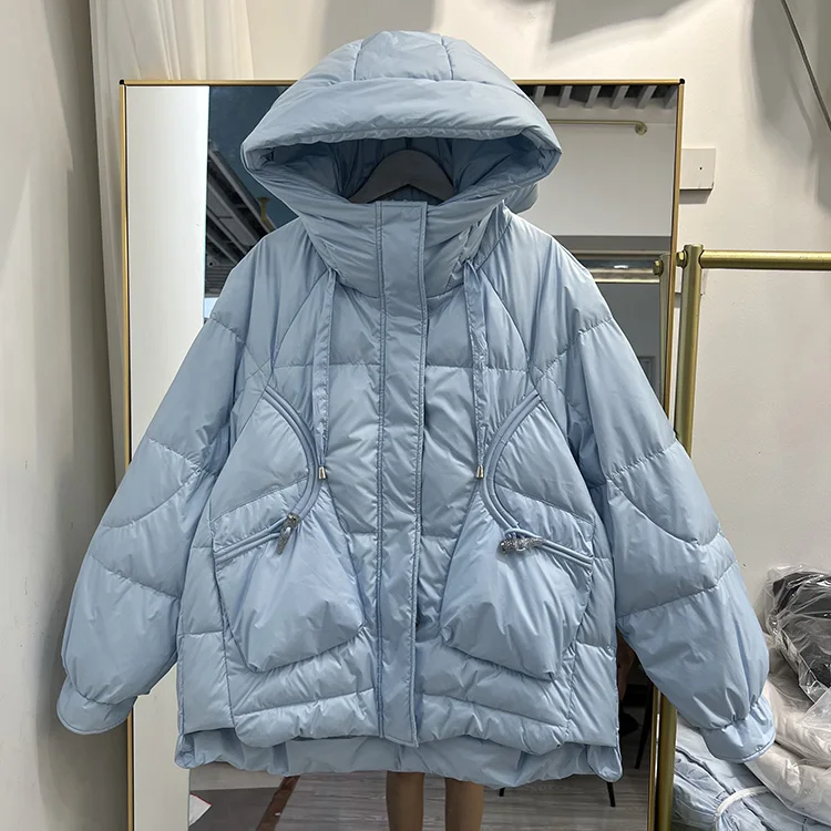 

New Women Down Jacket Casual Style Autumn Winter White Duck Down Hooded Coats And Parkas Female Outwear