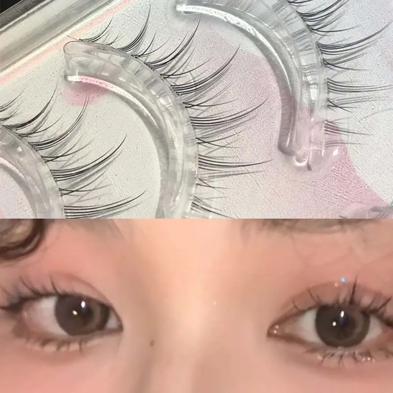 

Natural Soft Wispy False Eyelashes 3D Mink Curling Cross Lashes Extension Reusable Lash For Women Big Eye Makeup Products