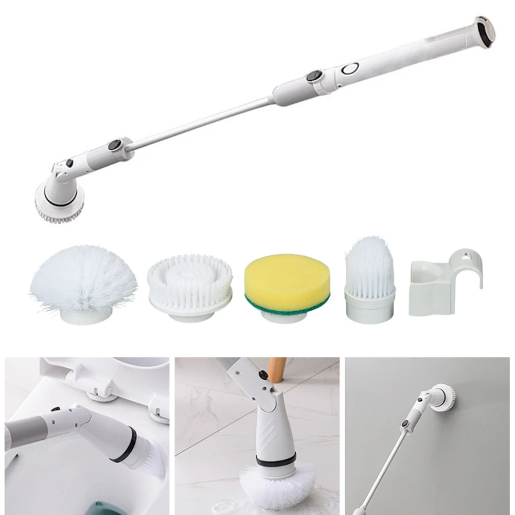

Electric Cleaning Turbo Scrub Brush Waterproof Cleaner Charging Rotating Scrubber Cleaning Brush Bathroom Cleaning Tools Set