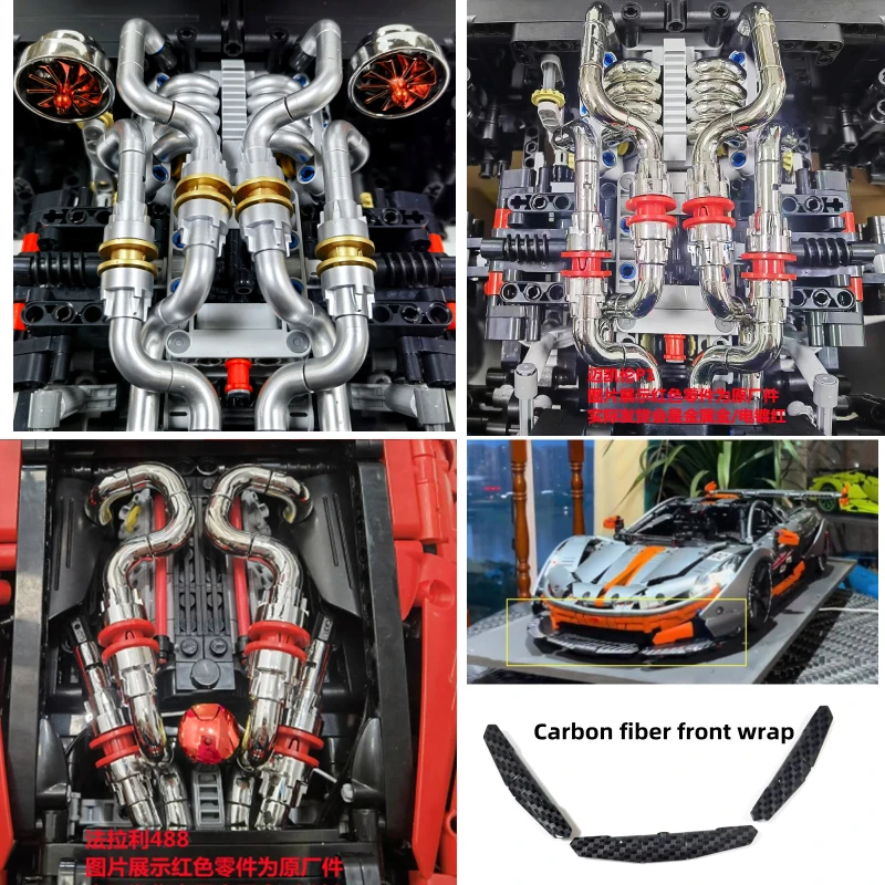 Конструктор MOC С Покрытием для двигателя, аксессуары для вентилятора, P1 SP3 V12, совместим с LEGO 42115 42143 CADA C61042, модифицированные строительные блоки, кирпичи