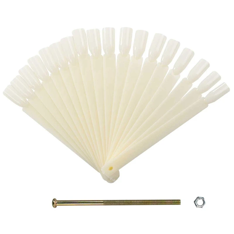 

Compartments With 50 Plastic White Nails For Nail Art Practice Display Nail Sector Color Card Nail Display Board