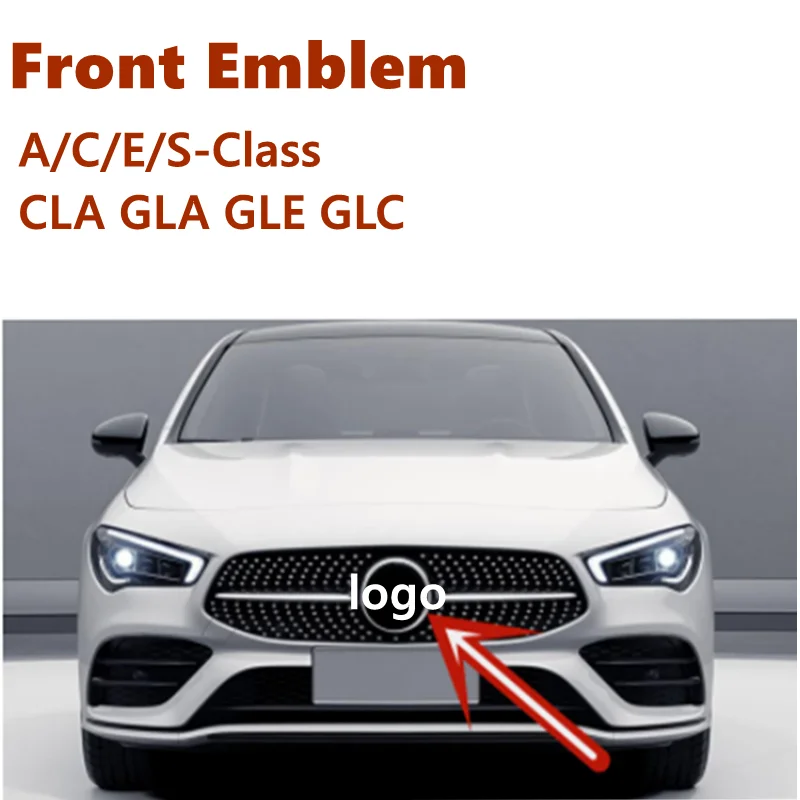 

18.8CM 3D ABS Car Front Grill Star Cover Logo Sticker Emblem A/C/E/S-Class CLA GLA GLE GLC Auto Parts Exterior Decoration