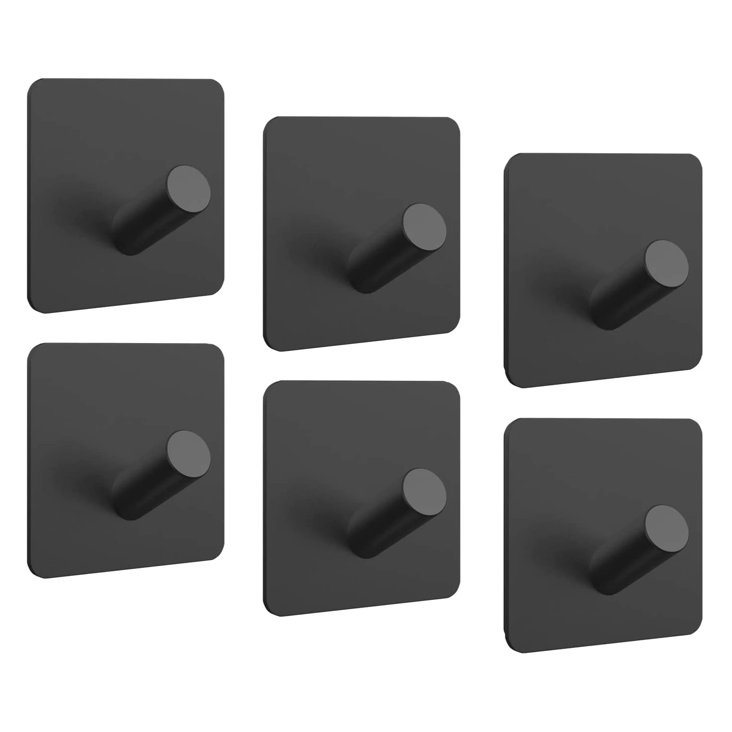 

Adhesive Hooks Shower Hooks Heavy Duty Hooks Waterproof Aluminum, Sticky Hooks for Hanging Hat Towel Coat Robe - 6 PC