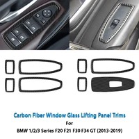 4pcs carbon fiber car window glass lifting panel trims sticker for bmw 123 series f20 f21 f30 f34 gt 2013 2019 car accessories