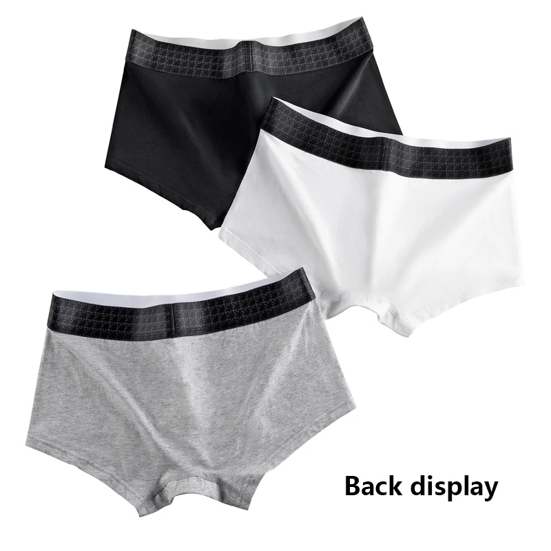 3Pcs Boxer Men Cotton Underwear Sexy Knickers for Men Sexy Panties Underpants Boxers cueca Shorts Fashion Black calzoncillos
