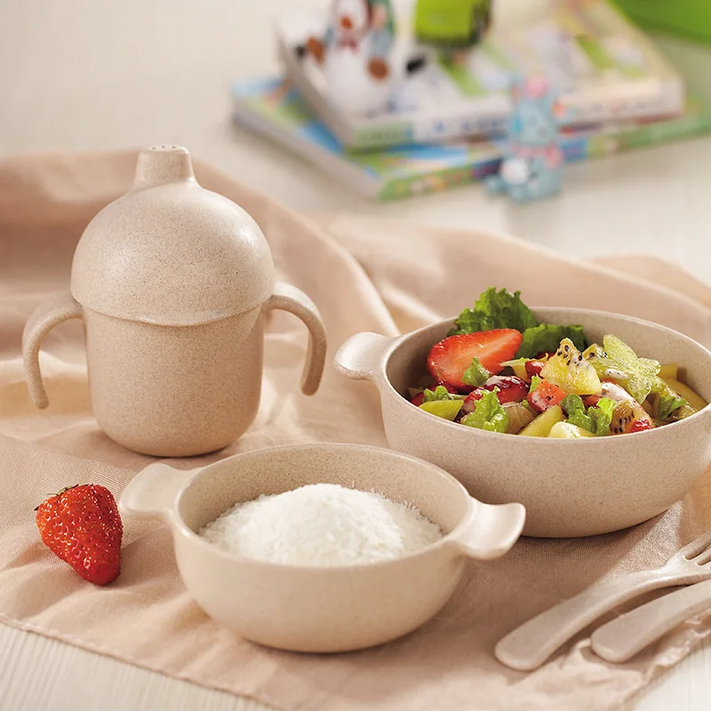 Wheat Straw Children's Dinnerware Sets Rice Bowl For Childre