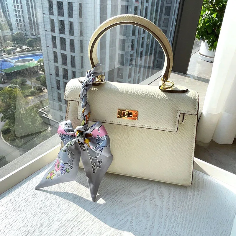 Весна 2024 100% шелковый шарф-кольцо шейный платок галстук 86*5 см женская модная сумка